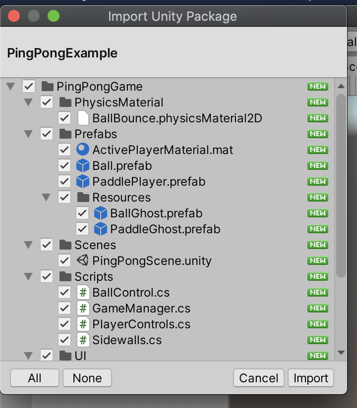 Import PingPong to your project